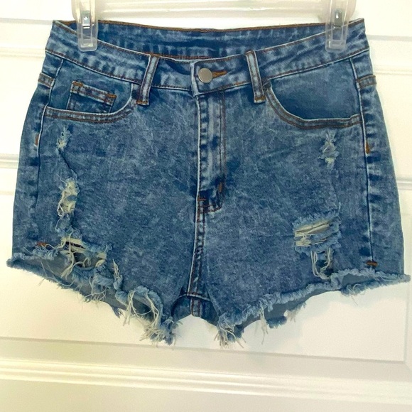 SHEIN Other - NEW Destroyed Distressed Acid Washed Denim Jean Shorts Size 16